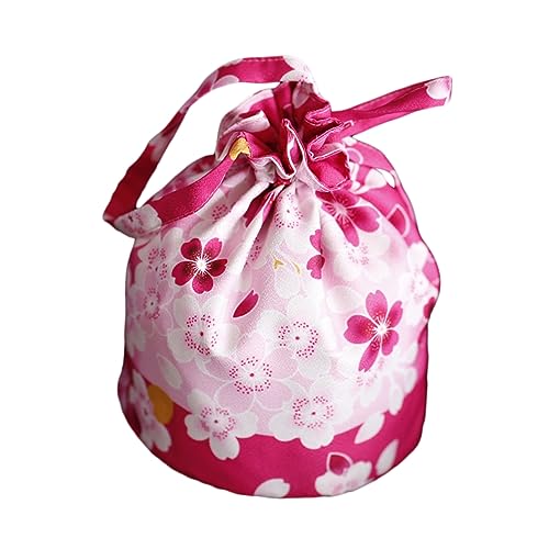 Ciieeo 1Stück Tragbarer Kordelzugbeutel Im Japanischen Rosafarbene Kirschblüten Kosmetiktasche Für Damen Geldbörse Zur Aufbewahrung Von Kosmetik von Ciieeo