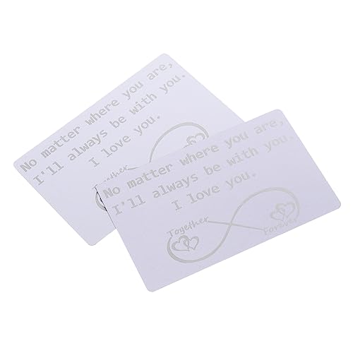 Ciieeo 2 Stück Brieftaschenkarten Gravierte Karten Für Motivierende Zitate Brieftaschenkarten Valentinstag Andenken Herren-Geldbörse Mini-Geldbörse Für Männer Damen-Geldbörse von Ciieeo