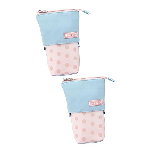 Ciieeo 2 Stück Einziehbare Hülle Im Vintage-Stil Make-Up-Tasche Aus Segeltuch Make-Up-Taschen Für Niedliche Hülle Standbeutel Leinentasche Stifttasche Stifttaschen Stift-Organizer von Ciieeo