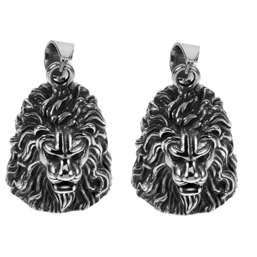 Ciieeo 2 Stück Löwenkopf Schlüsselanhänger aus mit Glocke Stilvolles und Robustes Accessoire für Männer zum Verschenken für Persönlichen Gebrauch von Ciieeo