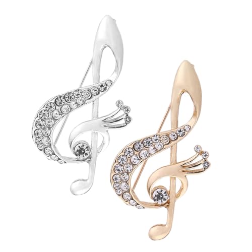 Ciieeo 2 Stück Musiknoten Brosche Dekoration Musik Brosche Anstecknadel Anzugschmuck Musik Boutonniere Design Dekorative Anstecknadel Süße Broschen Und Anstecknadeln Für Damen von Ciieeo
