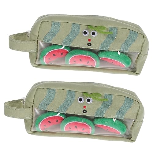 Ciieeo 2st Federmäppchen Obst Großes Federmäppchen Bleistiftverpackung Federmäppchen Rosa Etui Für Bleistifthalter Bleistiftbeutel Süß Zeichenstift Mädchen Segeltuch Junior High von Ciieeo