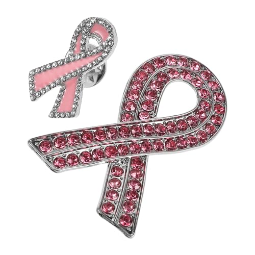 Ciieeo 2 Stück Ribbon Brosche Legierung für Brustkrebsbewusstsein Abzeichen für Charity Veranstaltungen Einfach zu Tragen und Vielseitig Einsetzbar von Ciieeo