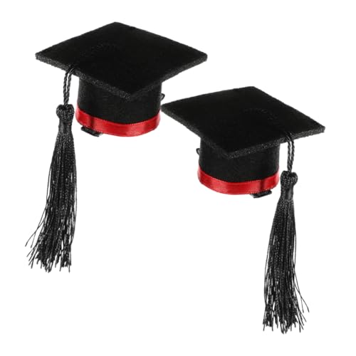 Ciieeo 2 Stücke Mini Doktoranden-level-research-team Kappe Haarnadel Graduierung Hut Haar Clip Quaste Stilvolle Haar Zubehör Für Frauen Graduierung Party von Ciieeo