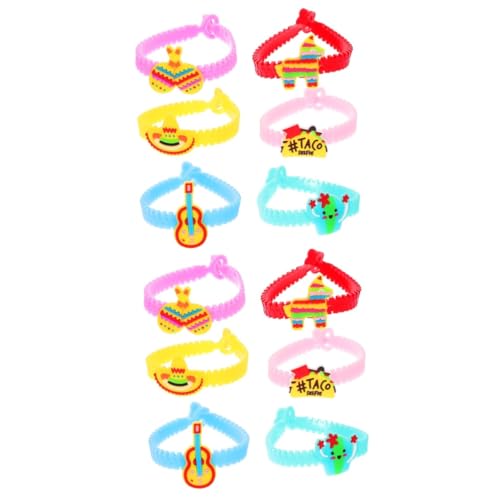 Ciieeo 24 Stk Mexikanisches Armband Kaktus-dekor Schmücken Handgelenkband Armbänder Cartoon-armband Für Fiesta-party Mexikanische Partybevorzugung Pvc Kind Abfüllmaschine von Ciieeo