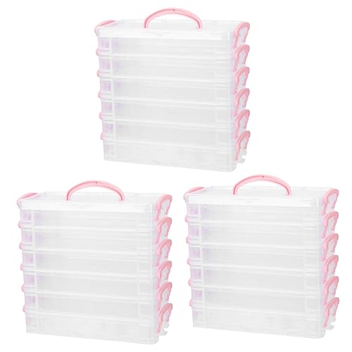 Ciieeo 3 Sätze Mehr Schicht Ige Schreibwaren Box Stift-Organizer-etui Aufbewahrungsbehälter Für Bleistifte Behälter Für Aquarellstifte Geschenke Mehrschichtig Student Zeichenstift Plastik von Ciieeo