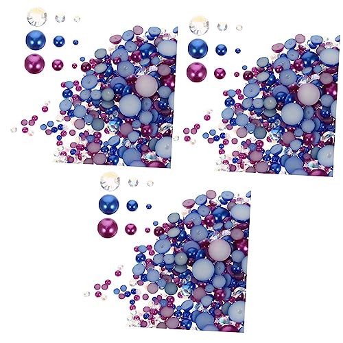Ciieeo 3 Stück 1 -Harz-Bohrer Bling-Zubehör -Kunst-Dekoration Harz-Aufkleber Diy- -Charms Verschleißfestes -Kunst-Maniküre-Zubehör Perlmuttartiges Strass-Dekor von Ciieeo