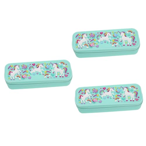 Ciieeo 3 Stück Einhorn-Etui Silikon-Aufbewahrungstaschen Großes Fassungsvermögen Etui Für Stifte Beutel Für Mädchen Make-Up-Pinsel-Box Niedliches Stiftetui Stiftetui Stifthalter von Ciieeo