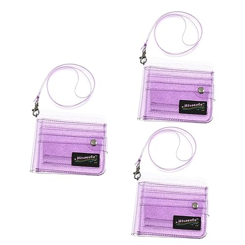 Ciieeo Tasche 3st Klarer Stand Halter Geldbörse Violett Mädchen Glitzerpulver Gleiterhalter von Ciieeo