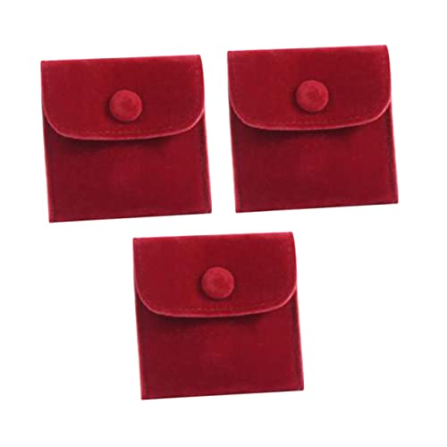 Ciieeo 3stücke Schmuckbeutel Geschenktüte Aufbewahrungstasche Für Halsketten Ring Tasche Mädchen Frauen Weinrot s von Ciieeo