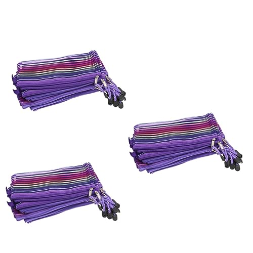 Ciieeo 36 STK Mesh-Aufbewahrungstasche Mit Reißverschluss Stift-Organizer-etui Aktentasche Federmäppchen Aus Nylon Mesh-federmäppchen Student Aufbewahrungskiste Violett Streifen von Ciieeo