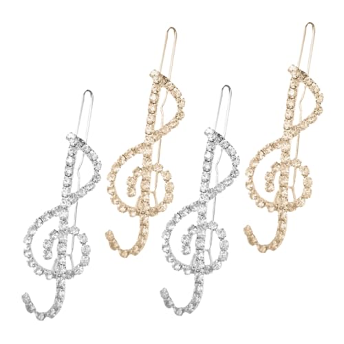 Ciieeo 4stücke Metall Haarnadeln Mit Musiknoten Strasssteinen Haarspangen Kristall Clips Für Frauen Mädchen Haarschmuck Kopfbedeckungen Für Hochzeit Abschlussball von Ciieeo