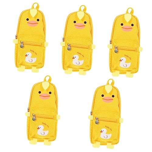 Ciieeo 5st Schreibwarentasche Aus Segeltuch Stifteetui Fürs Büro Make-up-stifthalter Bleistiftbeutel Für Mädchen Kawaii-Stift Mäppchen Buntstiftetui Reißverschluss Aufbewahrungskiste Kind von Ciieeo