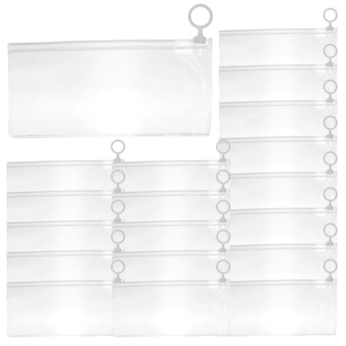 Ciieeo 50 Stück Transparente Schreibwaren Tasche Federmäppchenhalter Federmäppchen Halter Durchsichtige Stiftebox Durchsichtige Kosmetiktaschen Bleistift Student PVC Erwachsener Geldbörse von Ciieeo