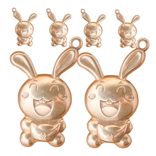 Ciieeo 6 Stück Teiliges Vintage Anhänger aus Messing mit Hasenmotiv Schlüsselanhänger und Schmuckanhänger Kreative DIY Bastelornamente Kleine Hängende Dekoration für Schmuck und Taschen von Ciieeo