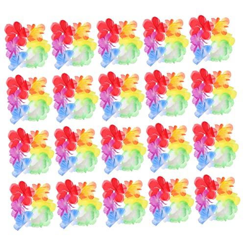 Ciieeo 60 Paar Armband Sommerkleid Luau- Blumen-lei-handgelenk Tiki-blumen-armbänder Hawaiianische Partyarmbänder Blumendekor Hawaiisch Strandkleidung Abschlussball Bankett Plastik von Ciieeo