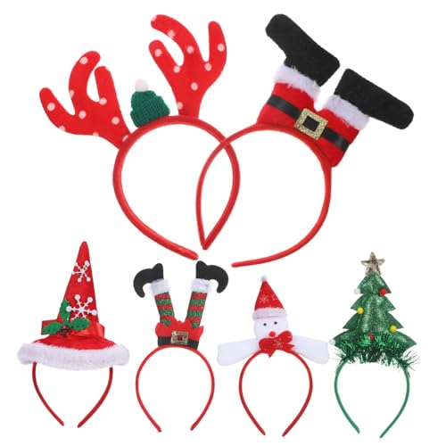 Ciieeo 6stücke Teiliges Weihnachtsstirnband Für Frauen Rentiergeweih-stirnbänder Für Weihnachtsfeiern Feiertagskopfbedeckungen Für Partys Und Veranstaltungen von Ciieeo