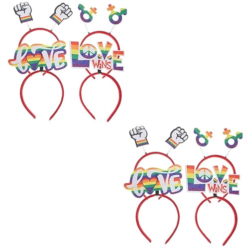 Ciieeo 8 Stk Lgbt-stirnband Geschenke Zur Unterstützung Von Homosexuellen Lesbischer Haarreifen Regenbogen-party-stirnband Regenbogen-haarband Stolz Zubehör Kunststoff Requisiten Mann von Ciieeo