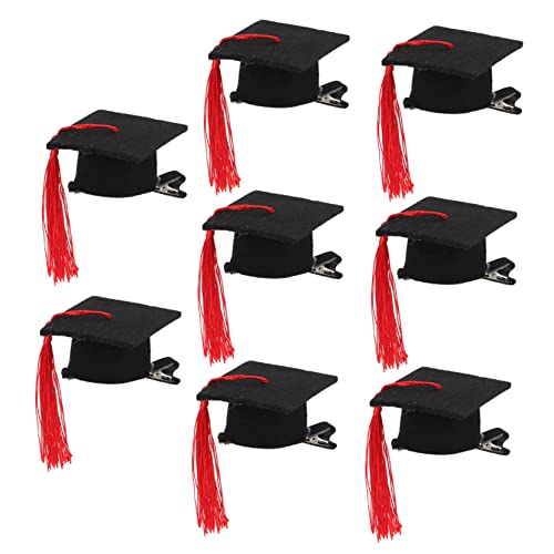 Ciieeo 8st Abschluss Dekoration Dekorationen Party Cupcake-dekoration Clips Graduierung Haarreifen Abschlusskappen-haarnadel Graduierung Haarnadel Absolventen Zubehör Eisen von Ciieeo