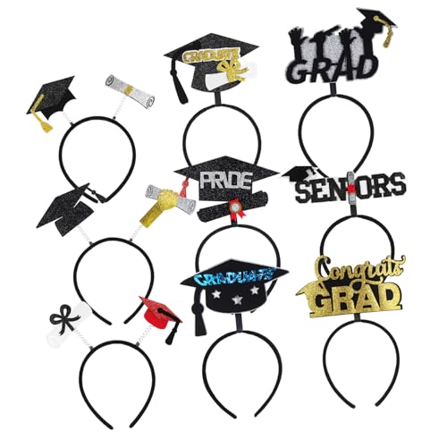 Ciieeo 9stücke Abschluss-stirnband-set Mit Teilen Stirnbänder Für Abschlusskappen Foto-requisiten Für Glückwunsch-abschluss Party-haarbänder Für Studenten von Ciieeo