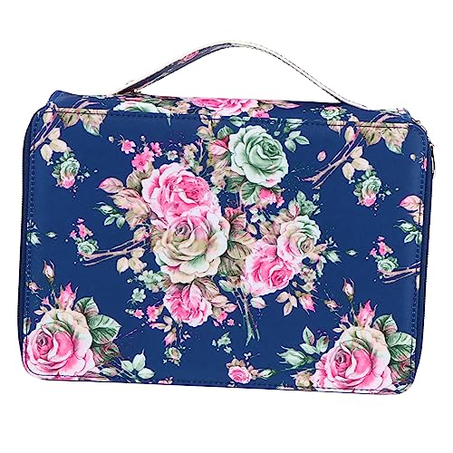 Ciieeo Bleistift Aufbewahrungstasche Federmäppchen Mit Reißverschluss Tasche Für Aquarellstifte Stiftaufbewahrungs-Organizer Halter Für Buntstifte Etui Pu Hohe Kapazität Blumen Student von Ciieeo