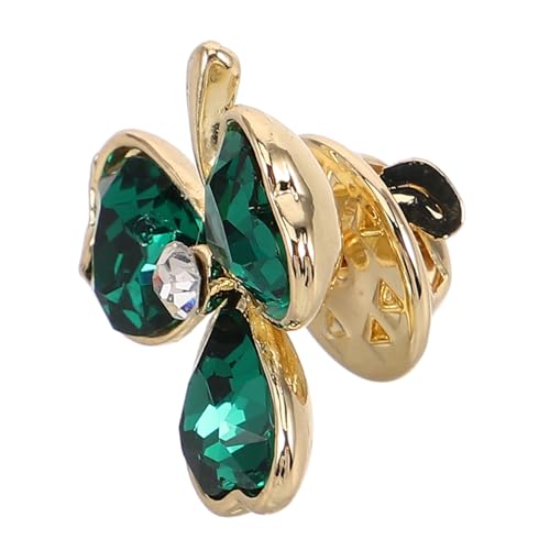 Ciieeo Dreiblättrige Strassbrosche für Damen Sicherheitsnadel im Modernen Design Glücksbringer für Patrick Day Stilvolles Accessoire für Kleidung Anzüge Peacock von Ciieeo