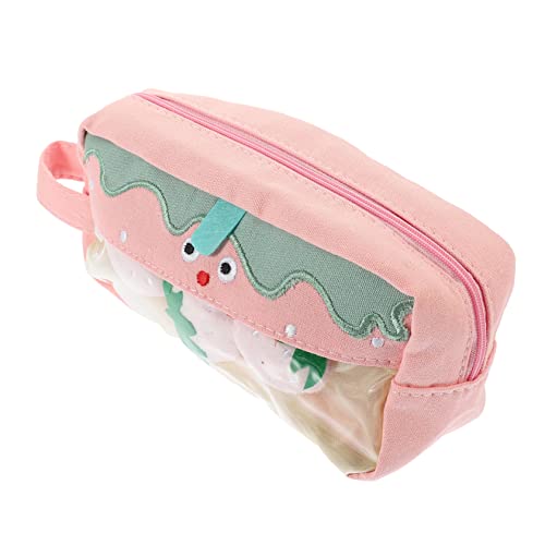 Ciieeo Erdbeer-federmäppchen Stift-Organizer-etui Toilettenartikelhalter Mit Reißverschluss Aufbewahrungstaschen Für Die Reise Bleistifte Für Kinder Student Segeltuch Schmücken Japanisch von Ciieeo