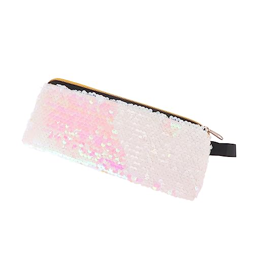 Ciieeo Tragbare Stifttasche Glitzer-Kosmetiktasche Mäppchen Handstift Stift-Organizer-etui Rosa Kosmetiktasche Schminktasche Beutel Muschelschale Handtasche von Ciieeo