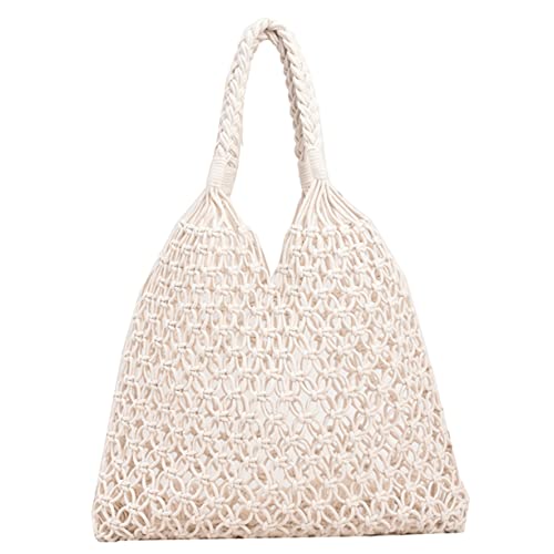 Ciieeo Strandtasche Aus Gewebten Baumwollfäden Lässige Umhängetasche Für Damen Für Sommer Strand Reisen Einkaufen Und Picknicks Leicht Robust Und Vielseitig Einsetzbar von Ciieeo
