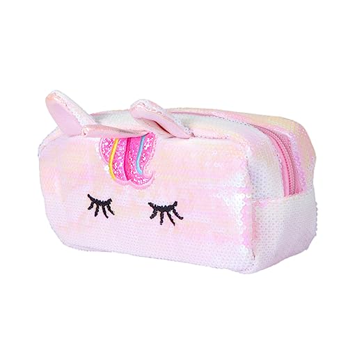 Ciieeo Mäppchen Handtaschen Für Damen Damen-Clutch Geldbörse Make-Up-Set Glänzend Glitzernd Wendbar Make-Up-Tasche Reißverschluss Kulturbeutel Tasche Einhorn-Tasche Etui Pailletten von Ciieeo