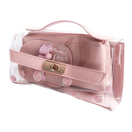 Ciieeo Klare Kulturtasche Niedliche Make-Up-Tasche Leinwand-Make-Up-Taschen Briefpapier-Beutel Make-Up-Ständer Kreatives Transparentes Federmäppchen Reisen von Ciieeo