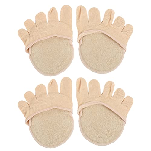 Ciieeo Knöchelsocken 2 Paare Fünf Finger Halbe Socken Zehen Topper Socken Halbe Zehensocken Zehensocken für High Heels Flats Stiefel Blase von Ciieeo