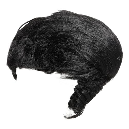 Ciieeo Männliche Vintage Schwarze Perücke Punk Stil Cosplay Perücke für Herren Leichtes Design Natürliche Haarlinie für Halloween und Partys von Ciieeo