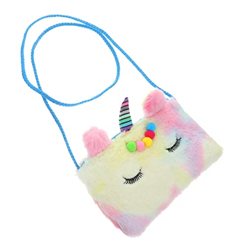 Ciieeo Mini-Geldbörse Geldbörse Hellrosa Geldbörse Geldbörse Für Kleinkinder Umhängetasche Cartoon-Umhängetasche Einhorn-Umhängetasche Plüsch-Clutch Handy-Umhängetasche Umhängetasche Für von Ciieeo