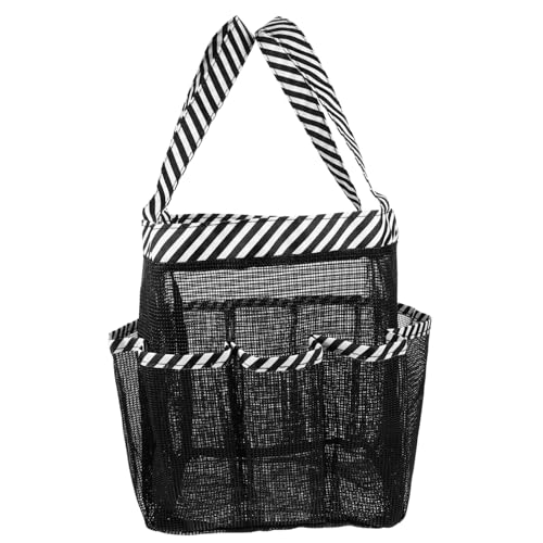 Ciieeo Reise Kosmetiktasche Große Kapazität Tragbarer Toiletten Organizer mit Fächern und Multifunktional für Makeup und Pflegeprodukte Schwarz mit Feinen Streifen von Ciieeo