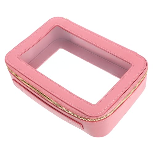 Ciieeo Reise Kosmetiktasche Mit Griff Transparente Make-up Tasche Mit Reißverschluss Für Unterwegs Wasserabweisend Leichtes Pu Material Für Damen Und Toilettenartikel von Ciieeo