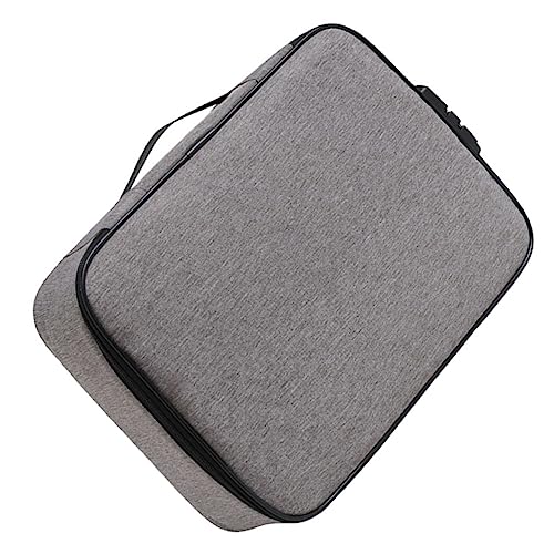 Ciieeo Reise-Kosmetiktasche Reise-Make-Up-Tasche Box Aufbewahrungstasche Mit Schloss Graues Oxford-Gewebe Mehrlagiger Kartenhalter -Kulturbeutel Mädchen-Make-Up-Set von Ciieeo