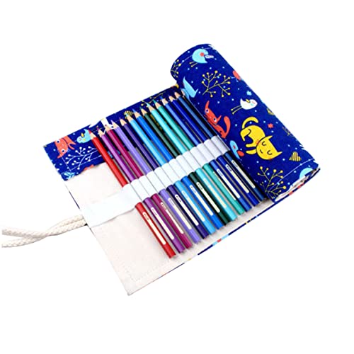 Ciieeo Buntstifte Mit Etui Gel-Stift-etui Bleistift-Organizer Rollstifthalter Buntstiftetui Tasche Mit Katzenmuster Tragbare Bleistifttasche Mäppchen Männer Und Frauen Rollo von Ciieeo