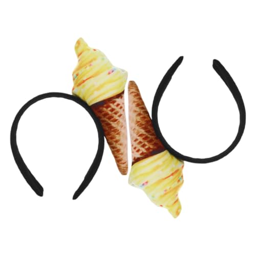 Ciieeo 2stücke Eisbecher Stirnbänder Süße Haaraccessoires Für Damen Kopfbedeckungen Mit Lebensmittelthema Innovative Haarspangen Cartoon Stirnbänder Für Erwachsene von Ciieeo