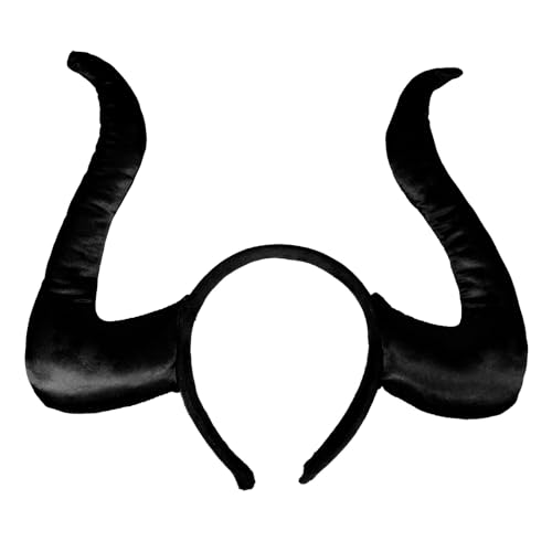 Ciieeo Teufelshörner-Stirnband Schwarz: Cosplay-Horn-Haarreifen Dämonen-Kopfschmuck Teufels-Stirnband Für Halloween-Party-Haar-Accessoire von Ciieeo