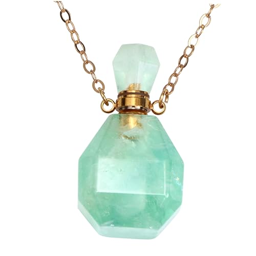 Ciieeo Wunderschöne Kristall Wunschflasche Parfüm und Ätherische Öl Anhänger mit Metallkette Hängende Dekoration für Frauen für und Festliche von Ciieeo