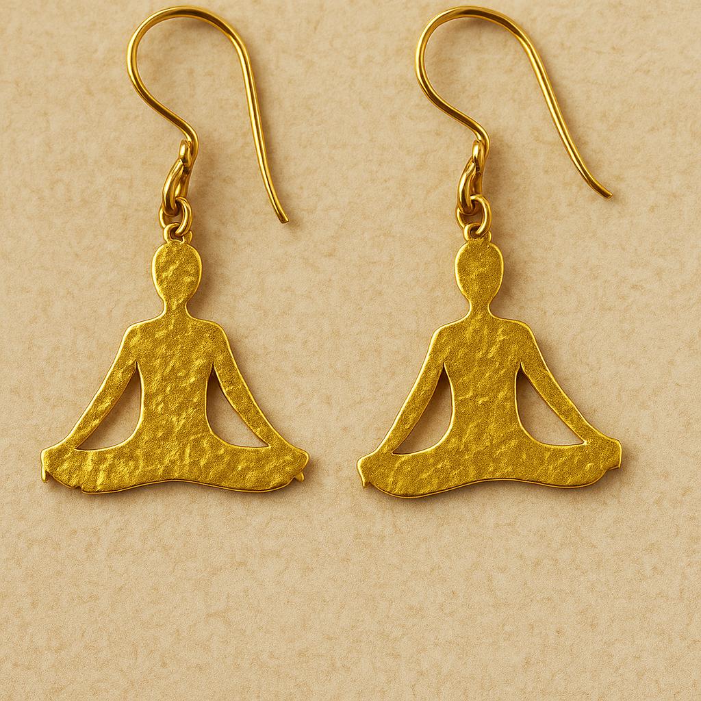 Yoga Messing Ohrringe, Filigrane Ohrringe Gold , Yogaliebhaber von CiioBerlin