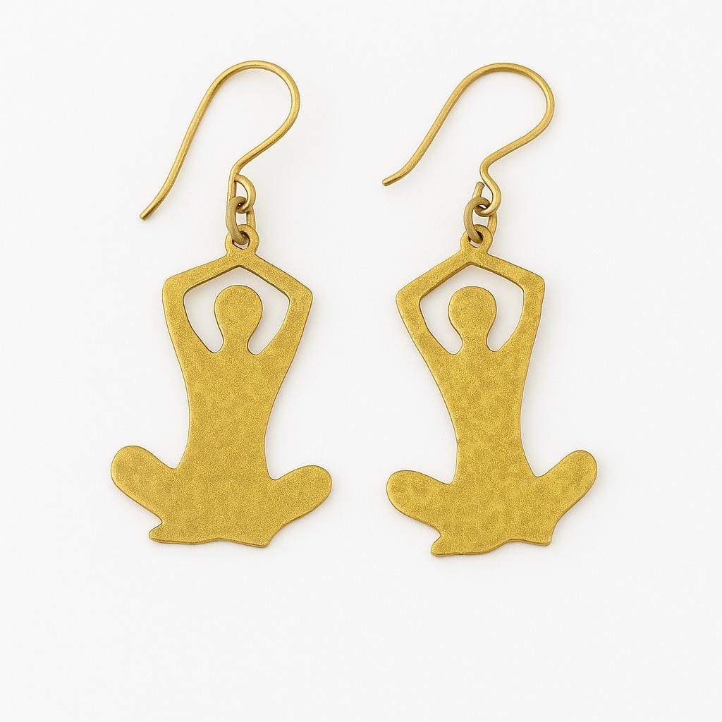 Yoga Ohrringe Gold - Geschenk Für Liebhaber Spiritual Earrings von CiioBerlin