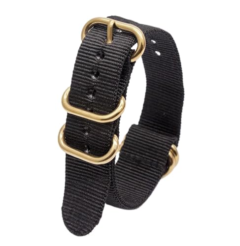 Cijinon Uhrenarmband, goldene ovale Schnalle, wasserdichtes, verdicktes Nylon-Canvas-Armband, Farbe 11, 20mm Cijinon Uhrenarmband, goldene ovale Schnalle, wasserdichtes, verdicktes Nylon-Canvas-Armband, Farbe 11, 20mm von Cijinon