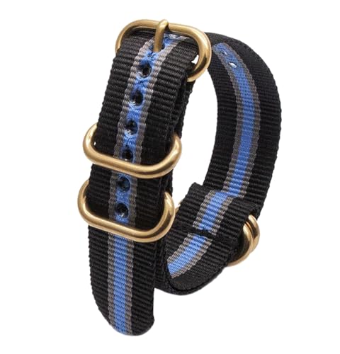 Cijinon Uhrenarmband, goldene ovale Schnalle, wasserdichtes, verdicktes Nylon-Canvas-Armband, Farbe 19, 18mm von Cijinon