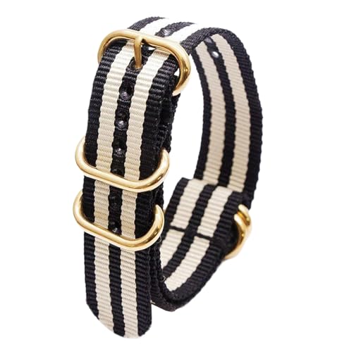 Cijinon Uhrenarmband, goldene ovale Schnalle, wasserdichtes, verdicktes Nylon-Canvas-Armband, Farbe 35, 18mm von Cijinon