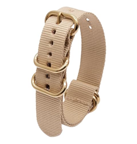 Cijinon Uhrenarmband, goldene ovale Schnalle, wasserdichtes, verdicktes Nylon-Canvas-Armband, Farbe 4, 18mm von Cijinon