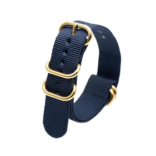 Cijinon Uhrenarmband, goldene ovale Schnalle, wasserdichtes, verdicktes Nylon-Canvas-Armband, Farbe 8, 18mm Cijinon Uhrenarmband, goldene ovale Schnalle, wasserdichtes, verdicktes Nylon-Canvas-Armband, Farbe 8, 18mm von Cijinon