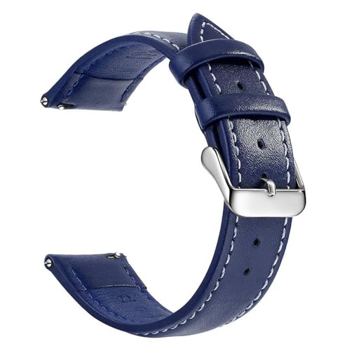 Cijinon Uhrenarmband Universal Leder 18mm-22mm, Blau 2, 18mm von Cijinon