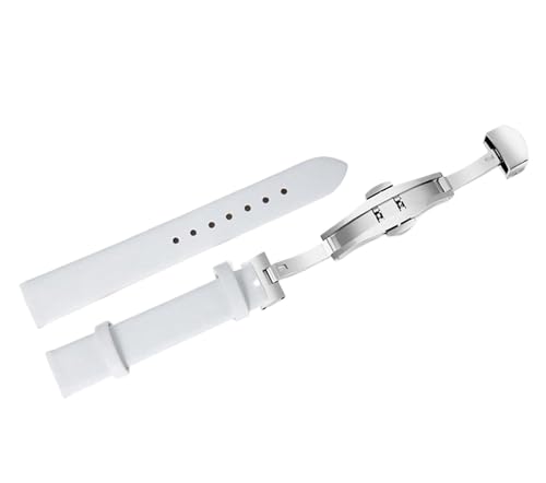 Cijinon Uhrenarmband aus echtem Leder mit Schmetterlingsverschluss, 8 mm-22 mm, 12 mm, Leder von Cijinon